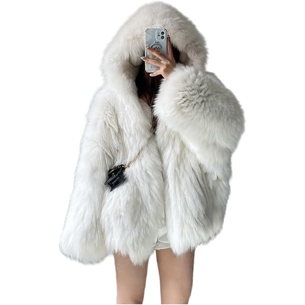ジャケット・アウター Faux Fur Hoodie Duffle Coat cloud WSPDSD High Quality Furry Oversized Faux Fur Coats and